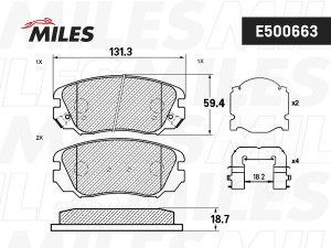 Колодки тормозные передние (Смесь CERAMIC серия PRO) OPEL INSIGNIA 08-/SAAB 9-5  E500663 MILES