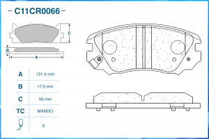Тормозные колодки передние Low Metallic C11CR0066 C11CR0066 CWORKS