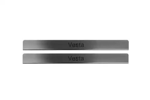 Накладки на пороги ВАЗ Vesta нерж. (к-т 2 шт) LECAR018010708 LECAR