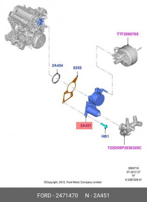 Насос вакуумный FORD Transit (11-) OE 2471470 FORD