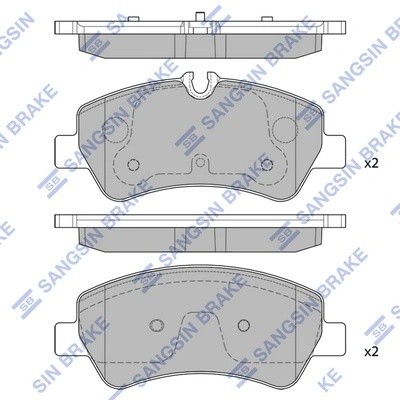 Колодки тормозные FORD Transit (14-) задние (4шт.) SANGSIN SP1884 SANGSIN