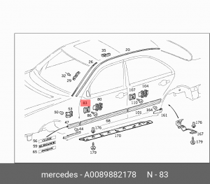 ЗАЖИМ A 008 988 21 78 MERCEDES BENZ