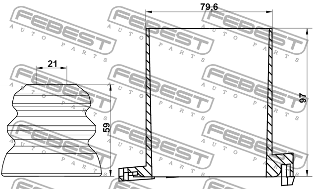 Пыльник передн амортизатора с отбойником комплект CHEVROLET OPTRA 2004-2007 CHSH CHSHB-J200F-KIT FEBEST