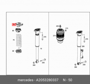 ОПОРА СТОЙКИ ПОДВЕСКИ A 205 328 03 37 MERCEDES BENZ