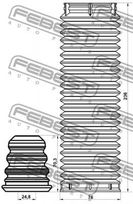 Пыльник передн амортизатора с отбойником комплект FORD KUGA CBV 2008-2012 FDSHB- FDSHB-KUGF-KIT FEBEST