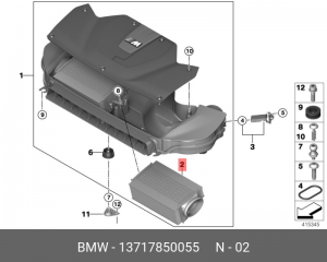 Сменный элемент фильтра  13717850055 13 71 7 850 055 BMW