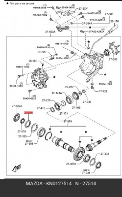 САЛЬНИК MAZDA KN0127514 KN01-27-514 MAZDA