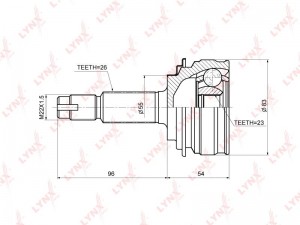 ШРУС наружный подходит для TOYOTA Yaris(NSP91/95) 1.3 4WD 05 / 1.5 05 CO-3684 CO-3684 LYNXAUTO