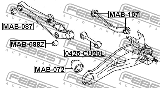 Сайлентблок MAB-088Z MAB-088Z FEBEST