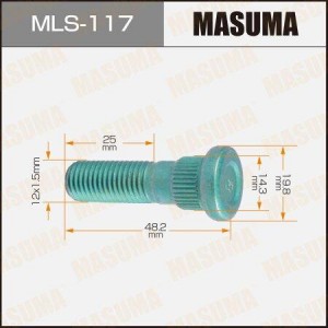 Шпилька колеса TOYOTA М12х1.5 MASUMA MLS-117 MASUMA