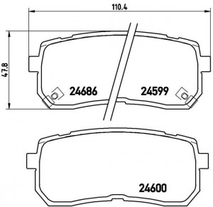 P30035 1288 02 [583024DE00] !колодки дисковые з.\ Kia Carnival 2.7i V6/2.9 CRDi  P30035 BREMBO