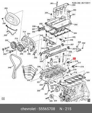 датчик положения распредвала!\ Chevrolet Aveo T250 1.4 04.08>/Cruze 1.6 83Kw 55565708 GENERAL MOTORS