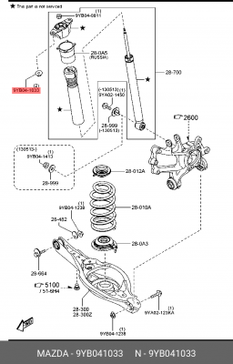 ГАЙКА  9YB041033 9YB041033 MAZDA