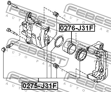 Поршень суппорта тормозного переднего D57.1 0276-J31F FEBEST