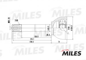 ШРУС наружный TOYOTA LAND CRUISER 80 4.2/4.5 90-98 (GSP 859027) GA20489 GA20489 MILES