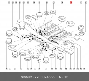 Заглушка RENAULT Logan кузова OE 7703074555 RENAULT