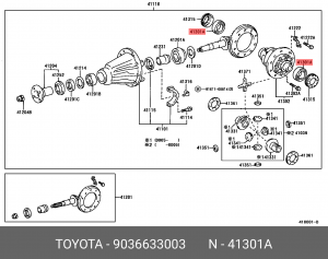 подшипник редуктора! заднего\ Toyota Auris/Belta, Lexus NX200 90366-33003 TOYOTA