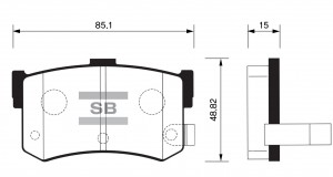 Колодки тормозные HONDA Legend (86-88) HYUNDAI Sonata (93-98) задние (4шт.) SANG SP1074 SANGSIN