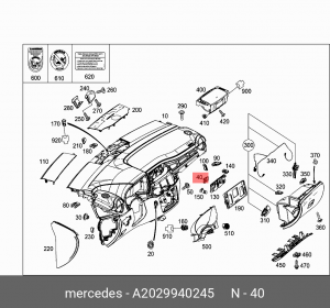 гайка М4 зажимная A 202 994 02 45 MERCEDES BENZ