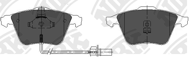 Колодки тормозные дисковые (с датчиком износа) PN0335W PN0335W NIBK