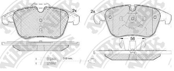 Колодки тормозные LAND ROVER Freelander передние (4шт.) NIBK PN0462W NIBK