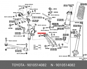 болт заднего нижнего рычаг!\ Toyota 90105-14082 TOYOTA