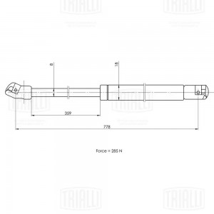 Упор газовый (амортизатор) VW Golf VII (12-) (капота) (GS 1816) GS1816 TRIALLI