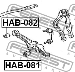сайлентблок рычага нижн. внутр.!\ Honda Accord CG#/CH#/CL3 98> HAB-082 FEBEST