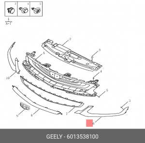 НАКЛАДКА БАМПЕРА ЛЕВАЯ 6013538100 GEELY