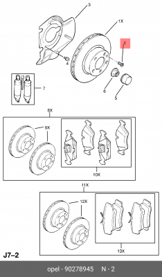 Болт DAEWOO Matiz диска тормозного переднего OE 90278945 GENERAL MOTORS