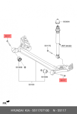 Болт HYUNDAI KIA OE 5511707100 HYUNDAI KIA