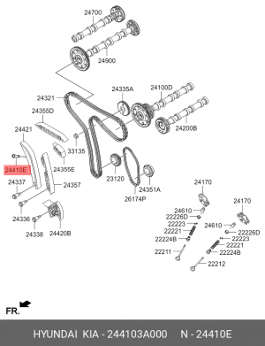 Натяжитель цепи ГРМ HYUNDAI ix55 (07-) OE 244103A000 HYUNDAI KIA