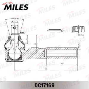 Наконечник рулевой тяги TOYOTA HIACE ALL 95-/REGIUS 97-99 DC17169 DC17169 MILES