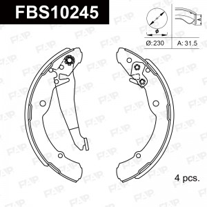 Тормозные колодки барабанные PREMIUM FBS10245 FBS10245 FAP