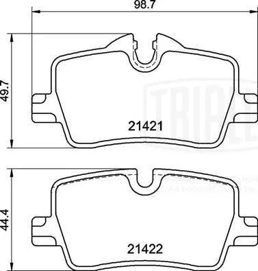 Колодки торм. для а/м BMW 3 (G20) (18-)/4 (G22) (20-) диск. зад. т/с TRW (PF 430 PF4309 TRIALLI