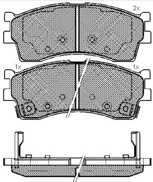Колодки тормозные KIA Spectra (ИЖ),Rio (02-),Clarus (98-) передние (4шт.) SANGSI SP1113 SANGSIN