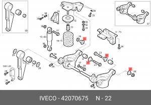 втулка подвески кабины!\IVECO 42070675 IVECO