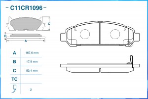 Тормозные колодки передние Low Metallic C11CR1096 C11CR1096 CWORKS