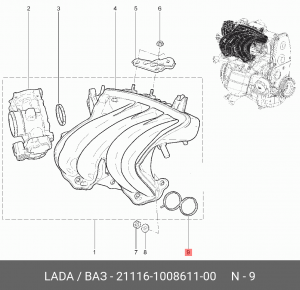 УПЛОТНЕНИЕ КАНАЛОВ КАТ№21116 100 86 11 00, СТРАНА ВВОЗА БЕЛАРУСЬ 21116-1008611-00 LADA VAZ