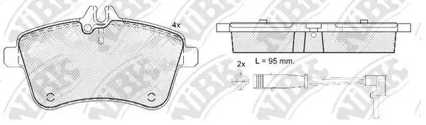 Колодки тормозные MERCEDES A (W169),B (W245) передние (4шт.) NIBK PN0490W NIBK