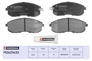 Торм. колодки дисковые передн. Nissan Juke I 10-  Tiida II 14-  Teana I II 03- S M2621633 MARSHALL