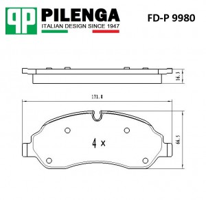 Колодки тормозные диск.передние с датчиком TRANSIT с 2012 FD-P9980 FDP9980 PILENGA
