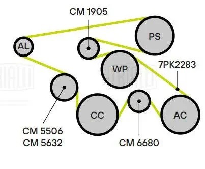 Ролик привод. ремня Toyota LC Prado (02-)/(09-)/Camry (06-) 3.5i/4.0i (опор.) h= CM 1905 TRIALLI