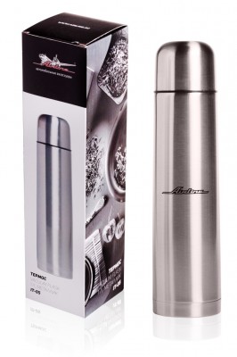 Термос 1.0л стальная колба с кнопкой серый AIRLINE IT-05 AIRLINE