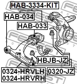 Рычаг подвески 0324-HRVLH 0324-HRVLH FEBEST