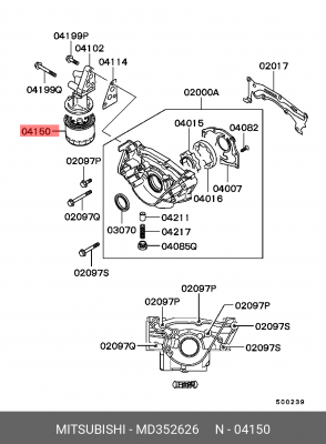 Фильтр масляный MITSUBISHI MD352626 MD352626 MITSUBISHI