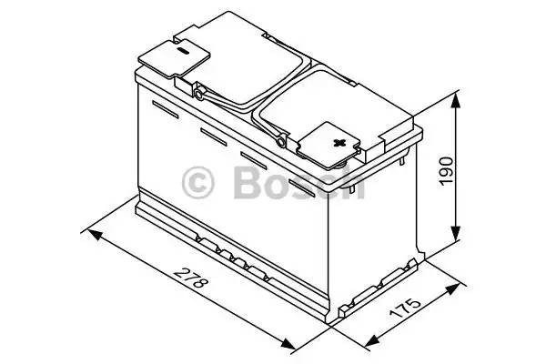 аккумуляторная батарея! 19.5/17.9 +справа 70Ah 760A 278/175/190 AGM\ 0 092 S5A 080 BOSCH