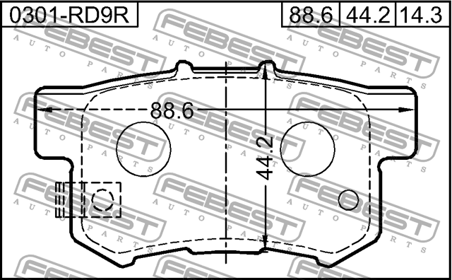 Колодки тормозные комплект 0301-RD9R 0301-RD9R FEBEST