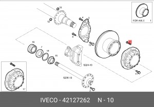 болт колесный! передн. M22x1.5x88/77/41\Iveco EuroCargo 80-130E18-23 42127262 IVECO