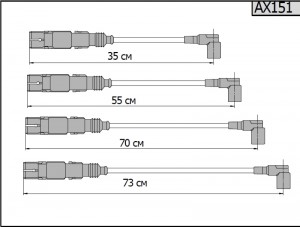 Провод высоковольтный VW Golf (99-),Jetta (10-) SKODA Fabia (99-) комплект CARGE AX151 CARGEN